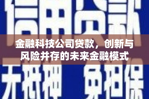 青冈金融科技公司贷款，创新与风险并存的未来金融模式