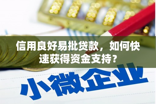 青冈信用良好易批贷款，如何快速获得资金支持？