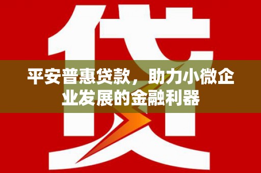 青冈平安普惠贷款，助力小微企业发展的金融利器