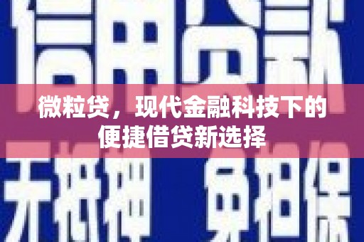 青冈微粒贷，现代金融科技下的便捷借贷新选择