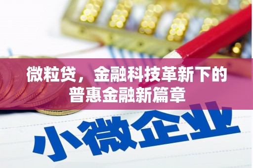 青冈微粒贷，金融科技革新下的普惠金融新篇章